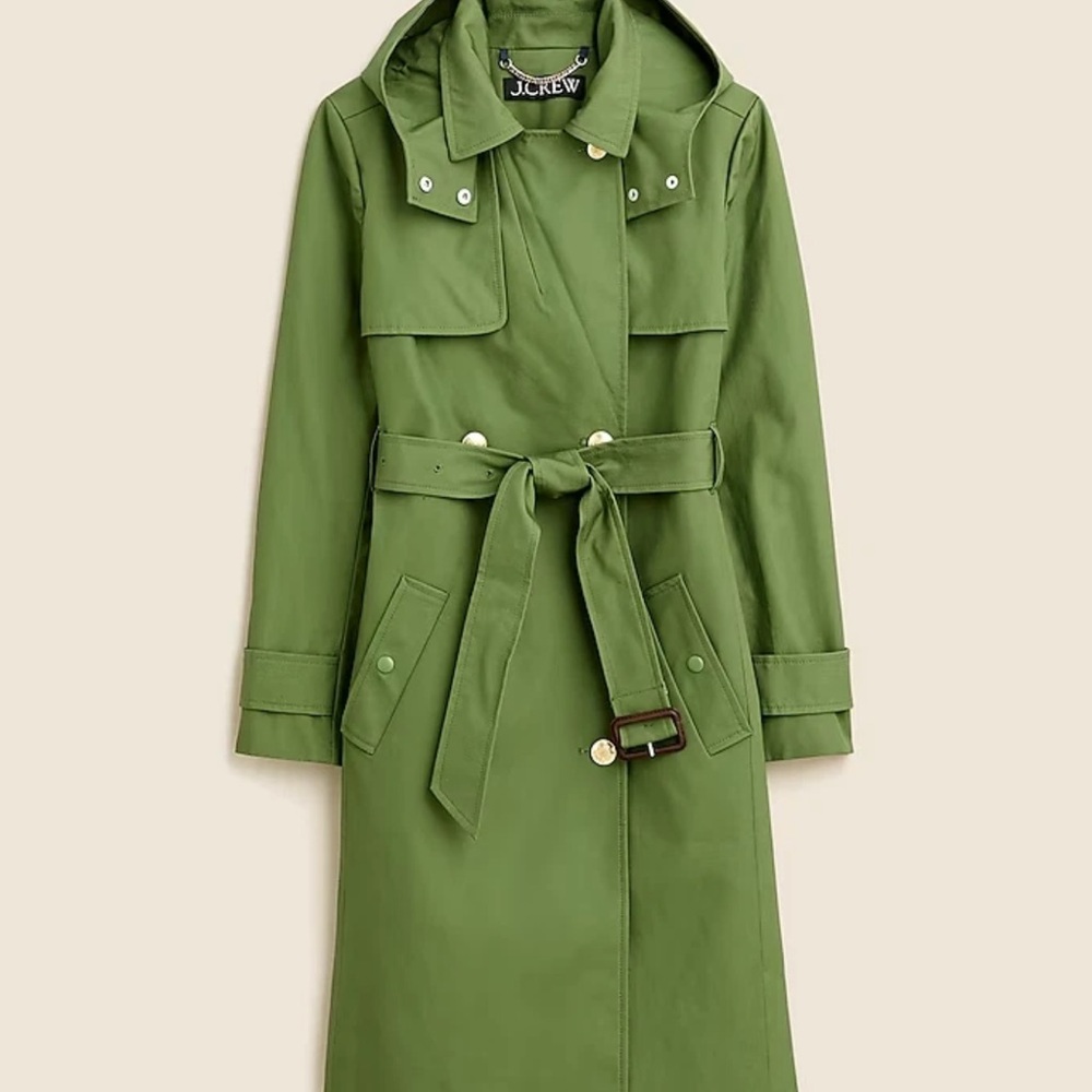 J. Crew Olive Belted Trench Coat